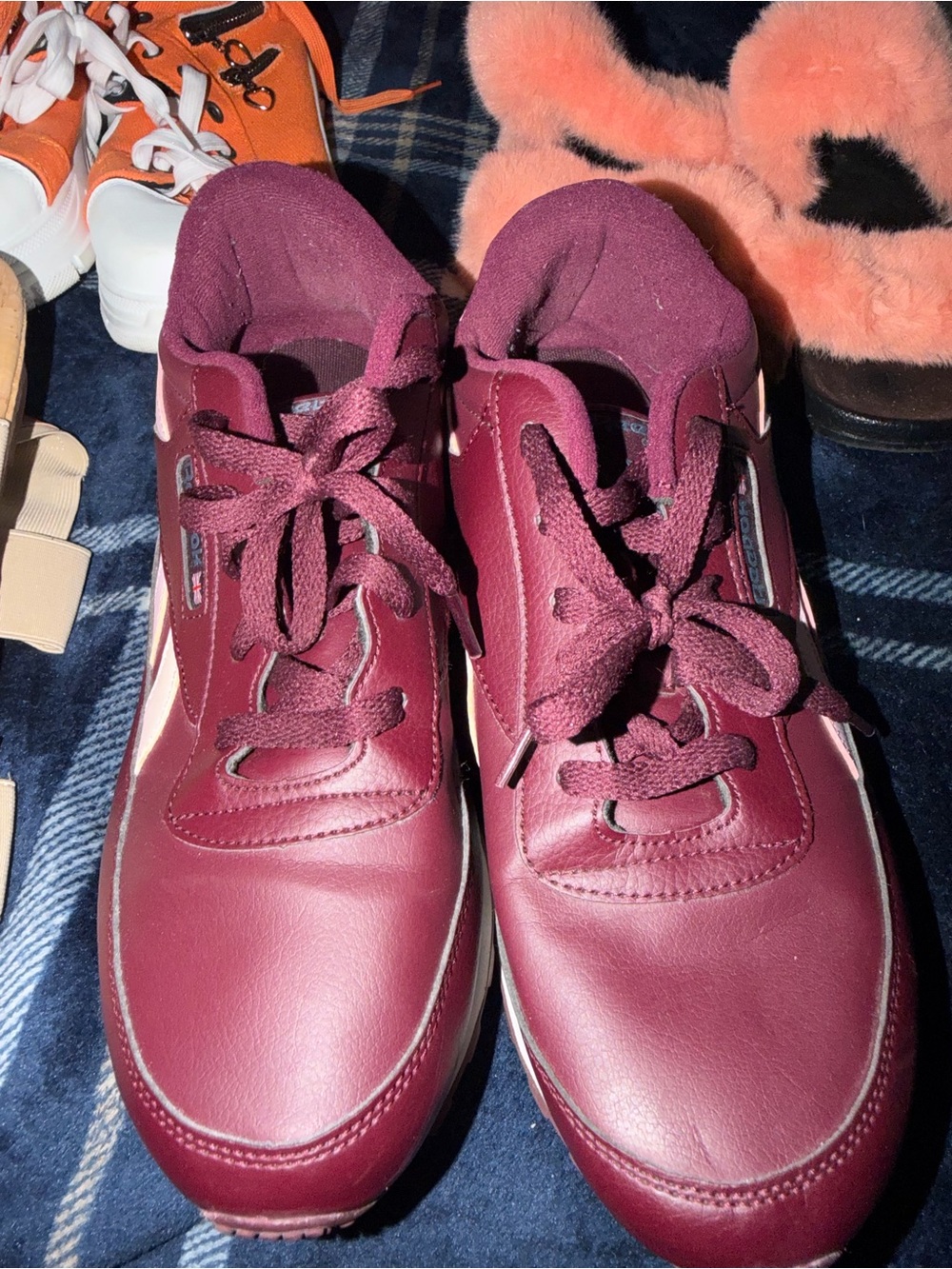 Reebok Women's Burgundy Lace-Up Athletic Sneakers